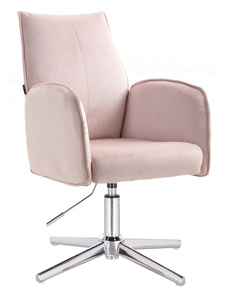 HR280CROSS Púder Rózsaszín Modern Velúr Szék Krómozott lábbal