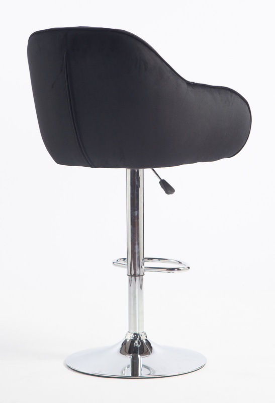 HR2055W Fekete Modern Velúr Szék Krómozott lábbal