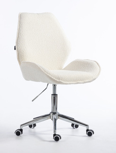 HR350K Krémszínű modern boucle szék krómozott lábbal