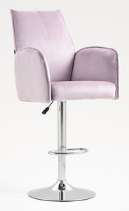 HR280W Halványlila Modern Velúr Szék Krómozott lábbal