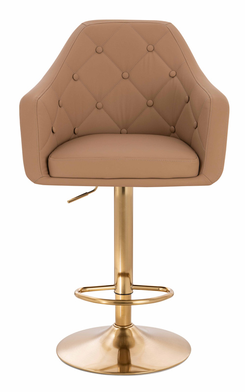 HR831W Karamell Műbőr Premium Soft szék Arany lábbal