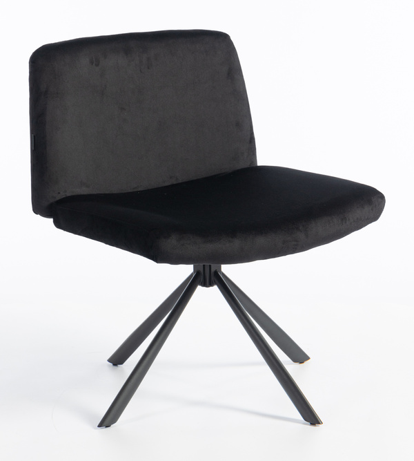 HR150 CSILLAGLÁB Fekete Modern Velúr Szék Fekete lábbal