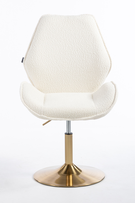 HR350N Krémszínű boucle velúr szék arany lábbal