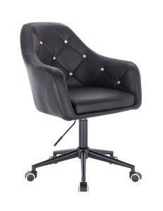 HC830K Fekete modern műbőr szék fekete lábbal