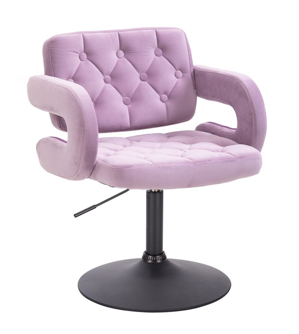 HR8403N Halványlila modern velúr szék fekete lábbal