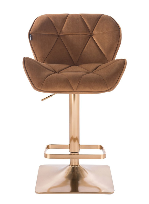 HR111KW Mézbarna modern velúr szék arany lábbal