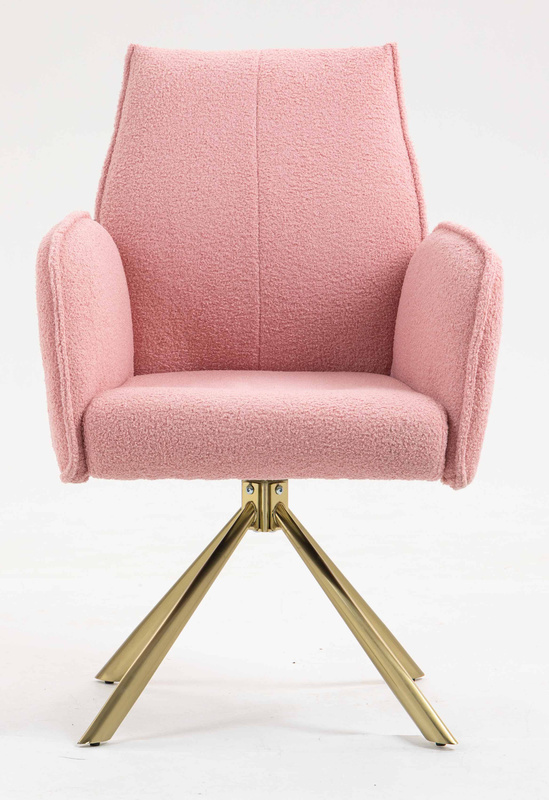 HR280 CSILLAGLÁB Púder Rózsaszín modern boucle szék arany lábbal