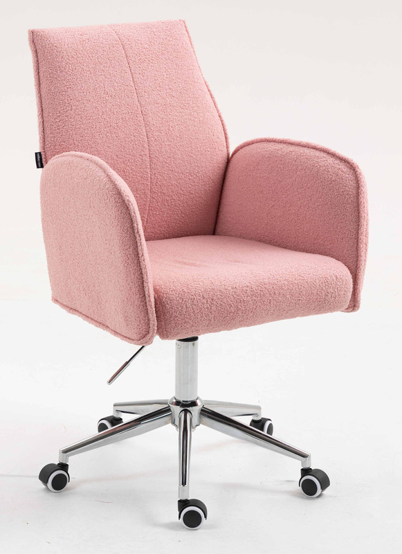 HR280K Púder Rózsaszín modern boucle szék krómozott lábbal
