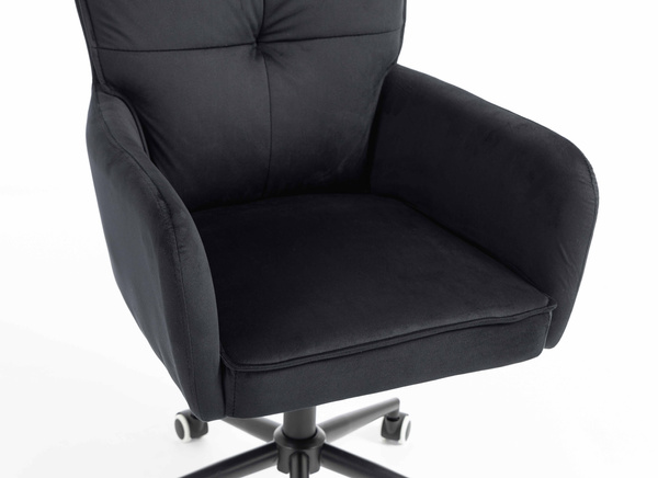 HR250K Fekete modern velúr szék fekete lábbal