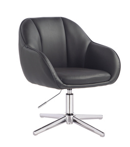 HR2055CROSS Fekete Modern Műbőr Szék Krómozott lábbal