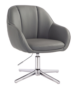 HR2055CROSS Szürke Modern Műbőr Szék Krómozott lábbal