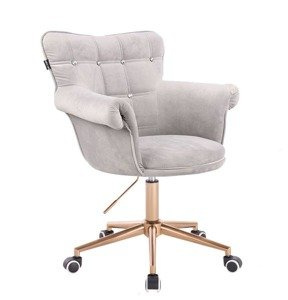 HR804CK Acél modern velúr szék arany lábbal