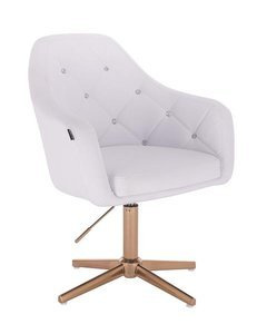 HC830CROSS Fehér modern műbőr szék arany lábbal