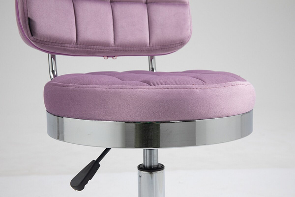 HC636 Halványlila modern velúr szék krómozott lábbal