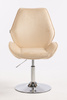 HR350N Krémszínű modern velúr szék krómozott lábbal