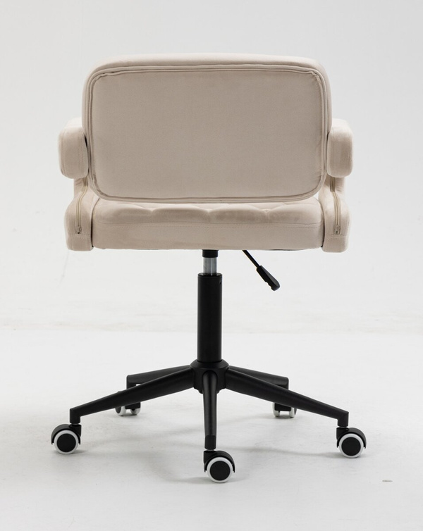HR8403K Krémszínű modern velúr szék  fekete lábbal