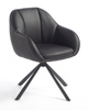 HR2055 CSILLAGLÁB Fekete Modern Műbőr Szék Fekete lábbal
