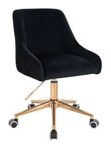 HR920K Fekete Modern Velúr Szék Arany lábbal