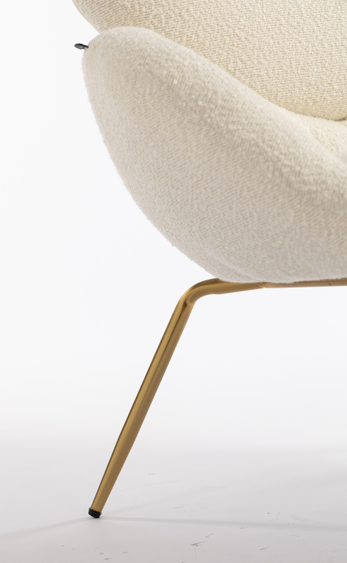 HR2045 Krémszínű modern boucle szék arany lábbal