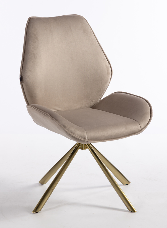 HR350 CSILLAGLÁB Latte modern velúr szék arany lábbal