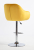 HR2055W Sárga Modern Velúr Szék Krómozott lábbal