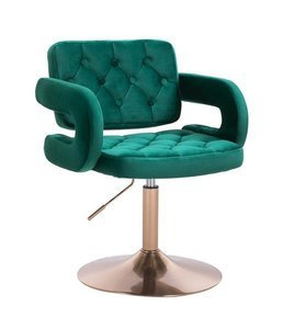 HR8403N Sötétzöld modern velúr szék arany lábbal