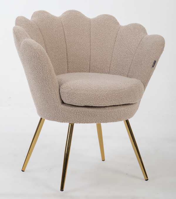 FREY latte modern boucle szék arany lábbal