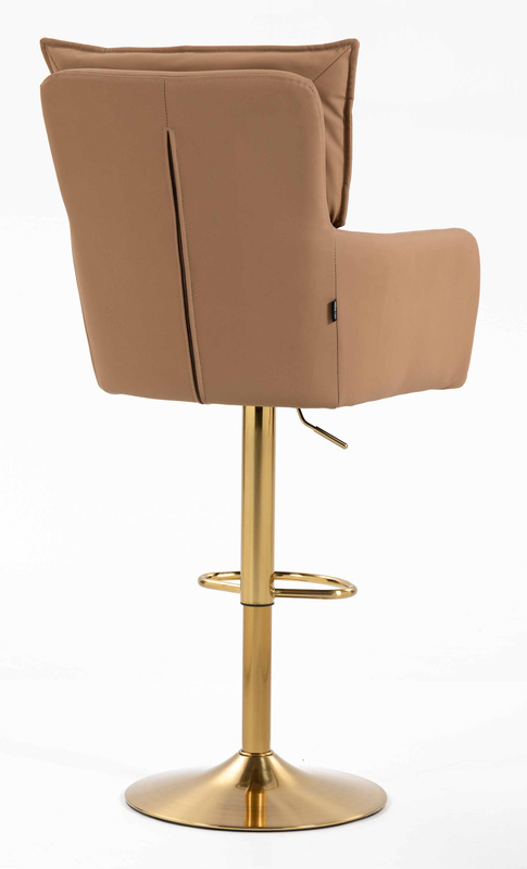 HR250W Karamell Színű Prémium Soft Műbőr Szék Arany Lábbal