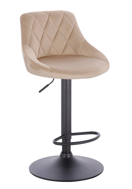 HR1054W Latte modern velúr szék fekete lábbal