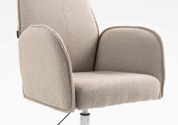 HR280K Latte modern boucle szék krómozott lábbal
