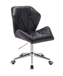 HR212K ZIC-ZAC Fekete modern műbőr szék krómozott lábbal