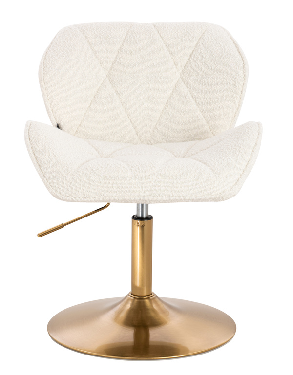 HR111N Krémszínű modern boucle szék arany lábbal
