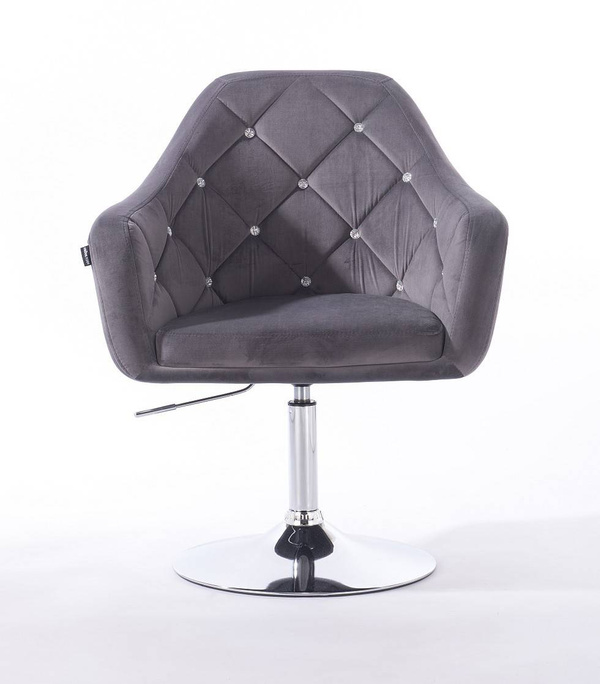 HR830 Grafit Modern Velúr Szék Krómozott lábbal