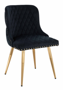 HR940 Szék arany lábakkal Fekete velúr