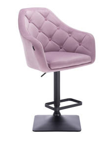 HR831KW Halványlila modern velúr szék fekete lábbal
