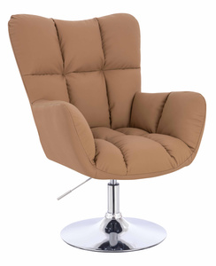 HR650N Karamell Műbőr Premium Soft szék krómozott lábbal