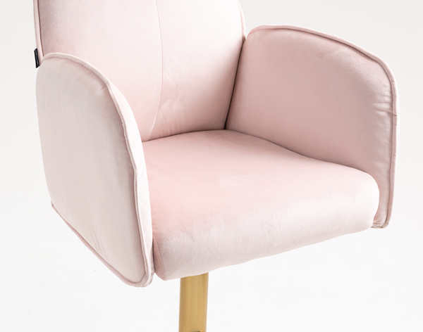 HR280W Puder Rózsaszín  Modern Velúr Szék Arany lábbal