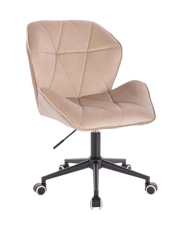 HR212K Latte modern velúr szék fekete lábbal