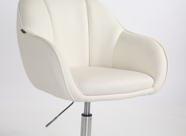 HR2055N Fehér Modern Műbőr Szék Krómozott lábbal