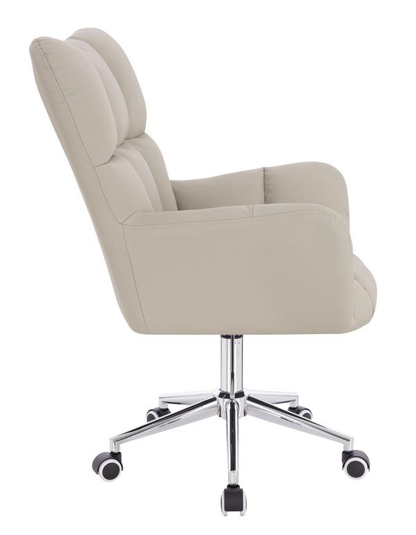 HR650K Ecru Műbőr Premium Soft szék krómozott lábbal