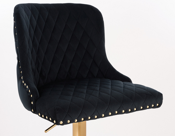 HR940W Fekete Modern Velúr Szék Arany lábbal