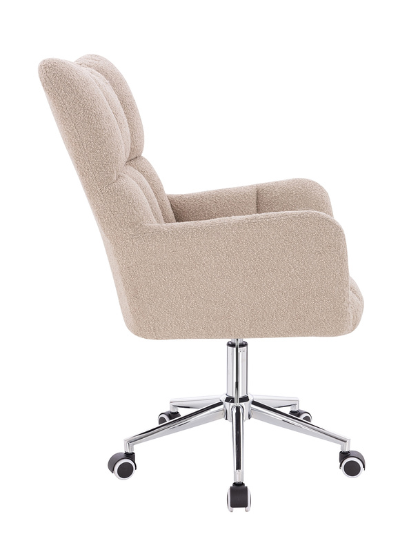 HR650K Latte modern boucle szék krómozott lábbal