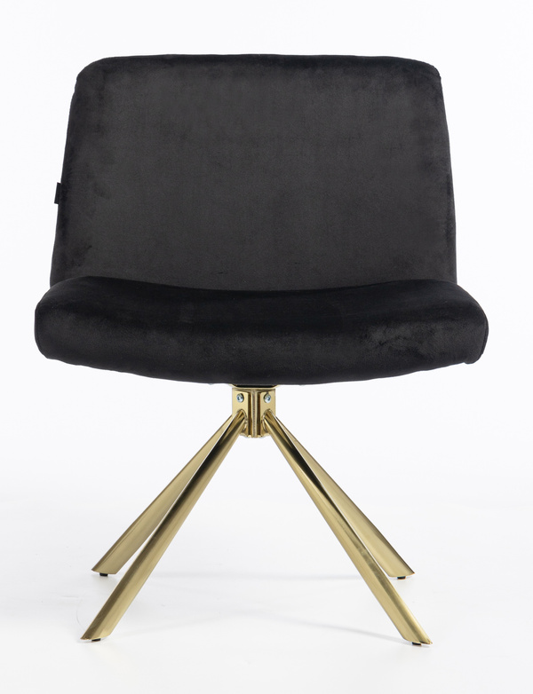 HR150 CSILLAGLÁB Fekete Modern Velúr Szék Arany lábbal