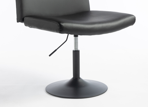 HR150N Fekete Modern Műbőr Szék Fekete lábbal