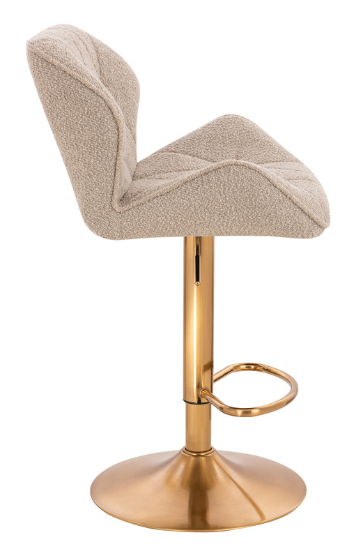 HR111W Latte modern boucle szék arany lábbal