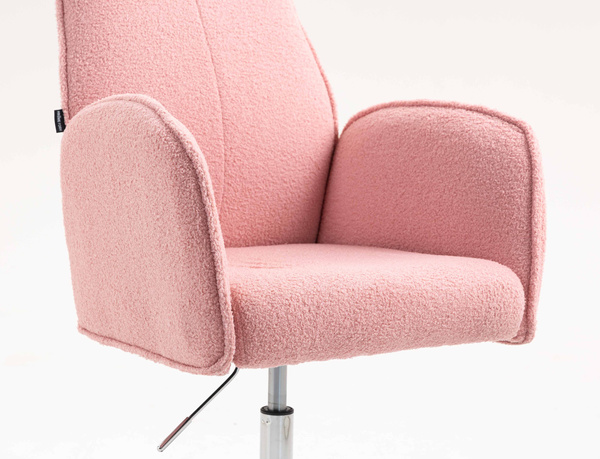 HR280N Púder Rózsaszín modern boucle szék krómozott lábbal