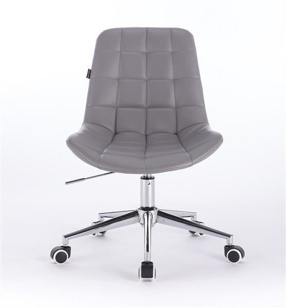 HR590K Szürke modern műbőr szék krómozott lábbal