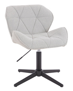 HR111CROSS Szürke modern boucle szék fekete lábbal