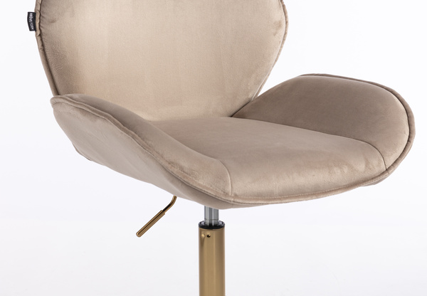 HR350CROSS Latte modern velúr szék arany lábbal