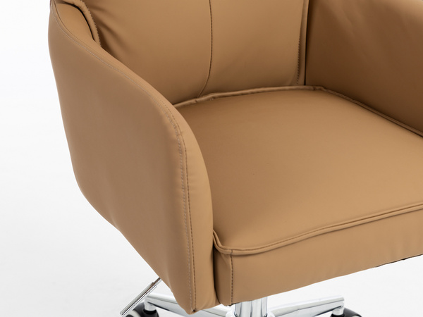 HR250K Karamell Színű Prémium Soft Műbőr Szék Krómozott Lábbal